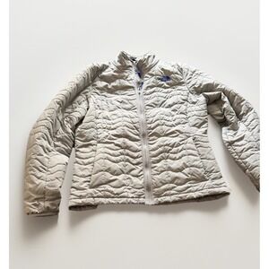 The North Face Womens L Gray Quilted Jacket Lightweight Insulated Reflective
